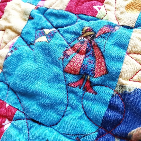 Child's Colorful Lap Quilt or Bed Coverlet Handmade - Picture 4 of 10